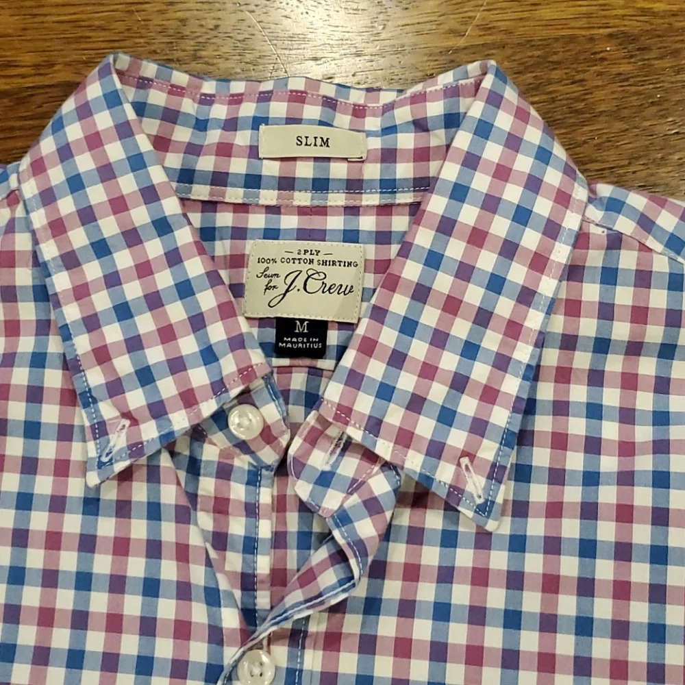 Mens J. Crew purple & blue button down size M